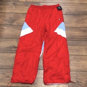 Men’s Champion Wind/ Parachute Pants ColorBlock NWT Red XL